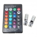 Пара светодиодных ламп T10-6 smd silicone RGB на пульте